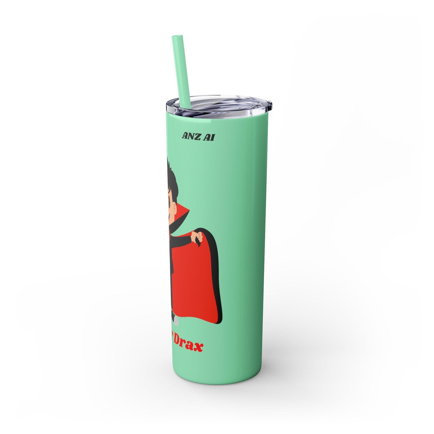 Kids Skinny Tumbler with Straw - Vampire Design - Anz AI