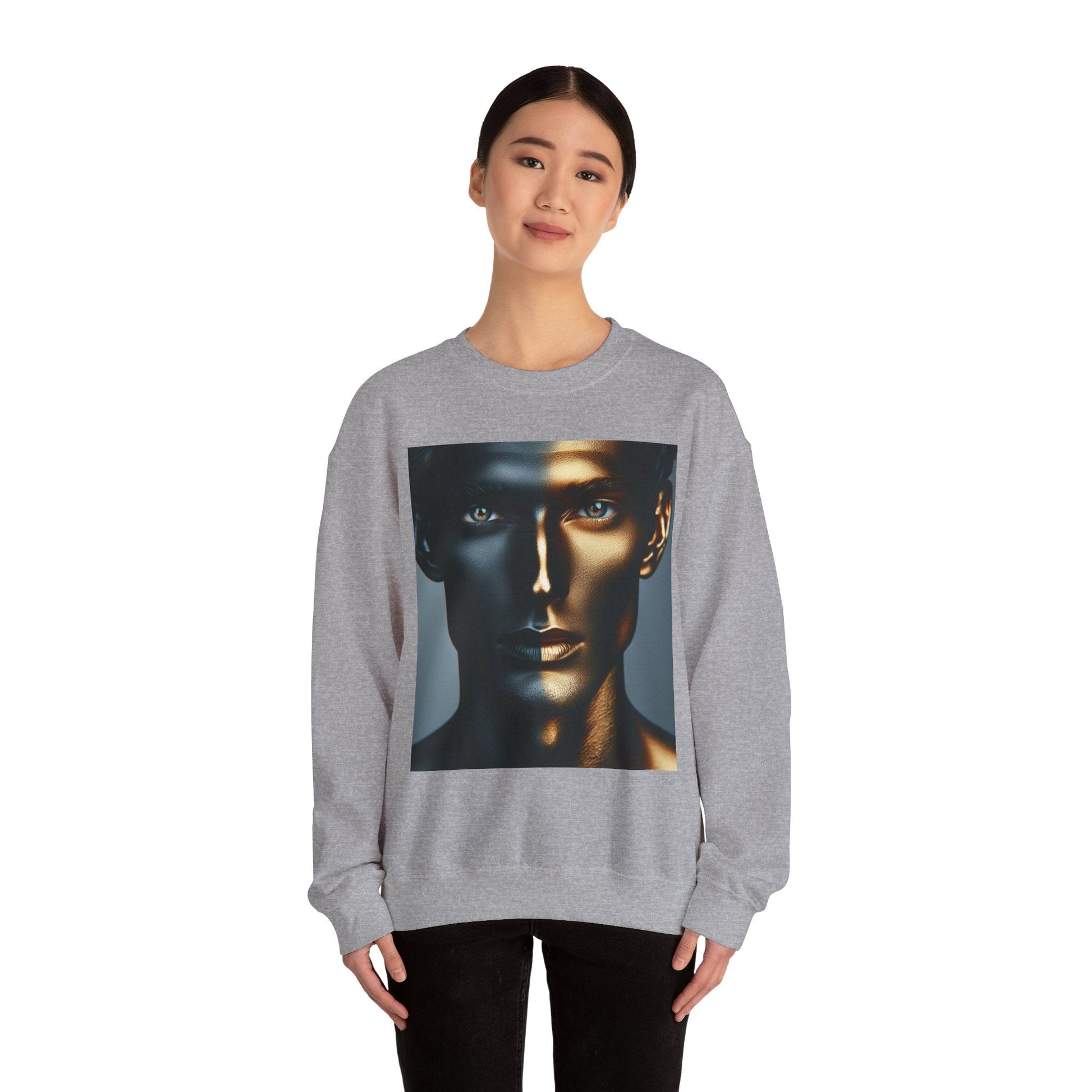 Stylish Gold Graphic Crewneck Sweatshirt, Unisex Sweater, Motivational Apparel, Cozy Gift, Trendy Fashion - Anz AI