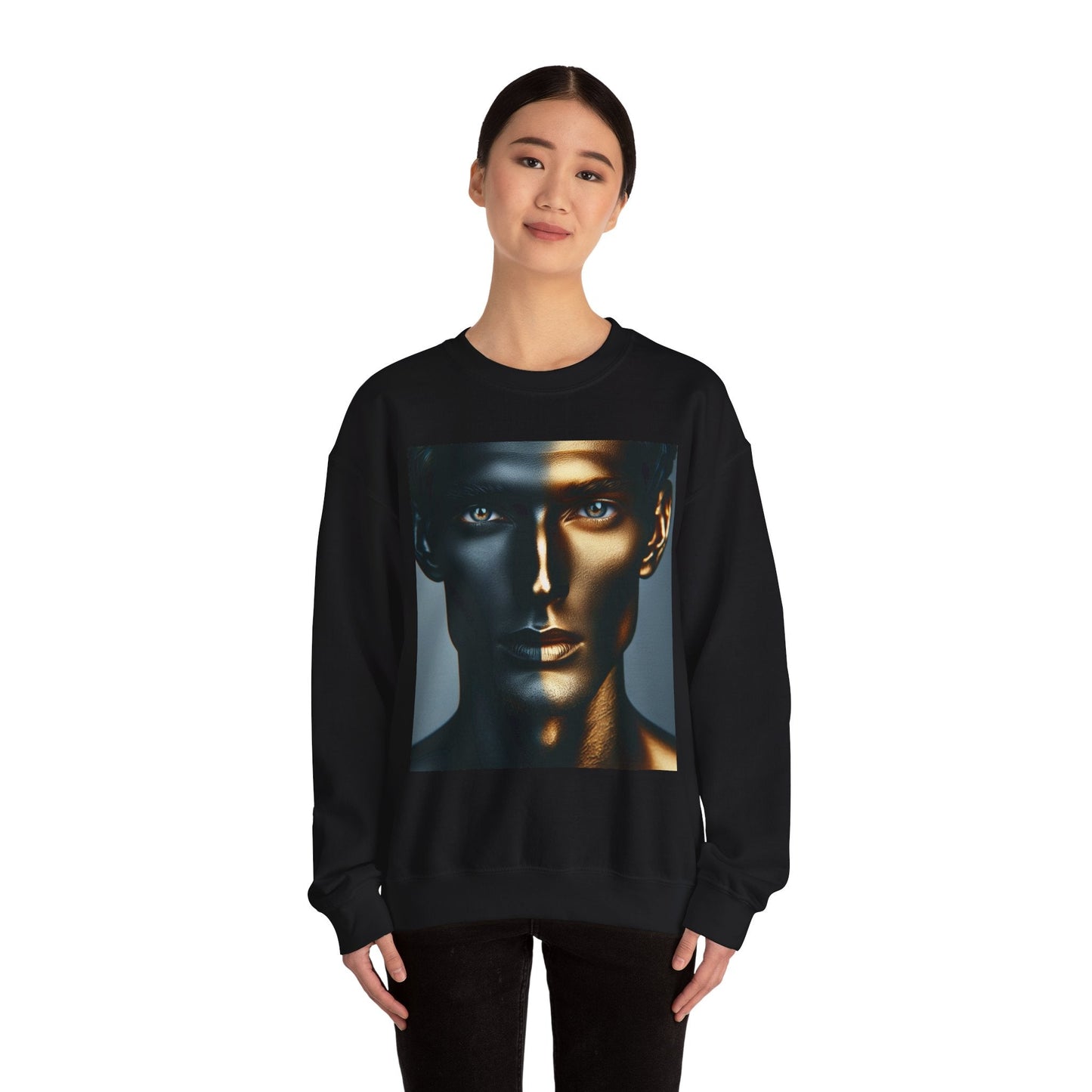 Stylish Gold Graphic Crewneck Sweatshirt, Unisex Sweater, Motivational Apparel, Cozy Gift, Trendy Fashion - Anz AI