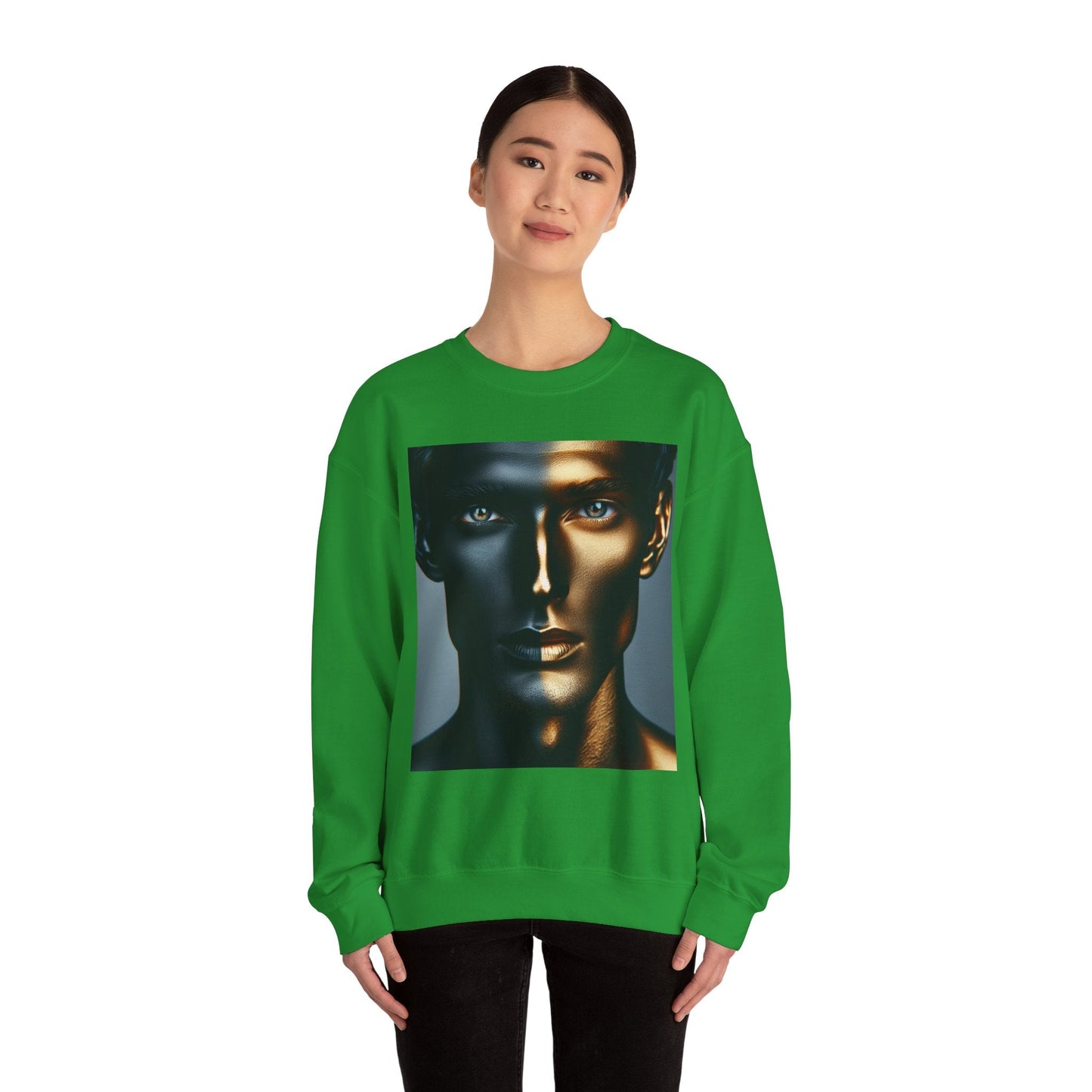 Stylish Gold Graphic Crewneck Sweatshirt, Unisex Sweater, Motivational Apparel, Cozy Gift, Trendy Fashion - Anz AI
