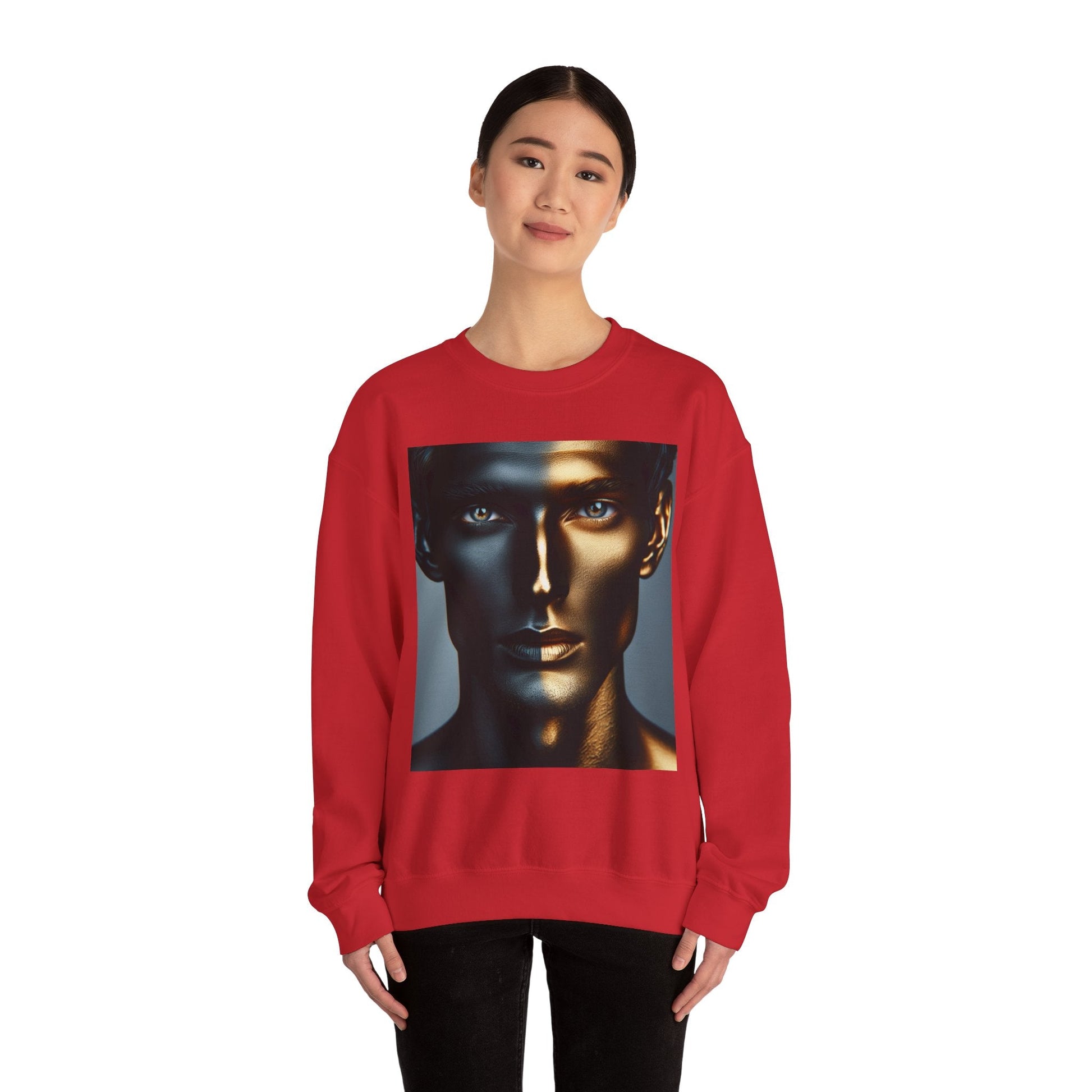 Stylish Gold Graphic Crewneck Sweatshirt, Unisex Sweater, Motivational Apparel, Cozy Gift, Trendy Fashion - Anz AI