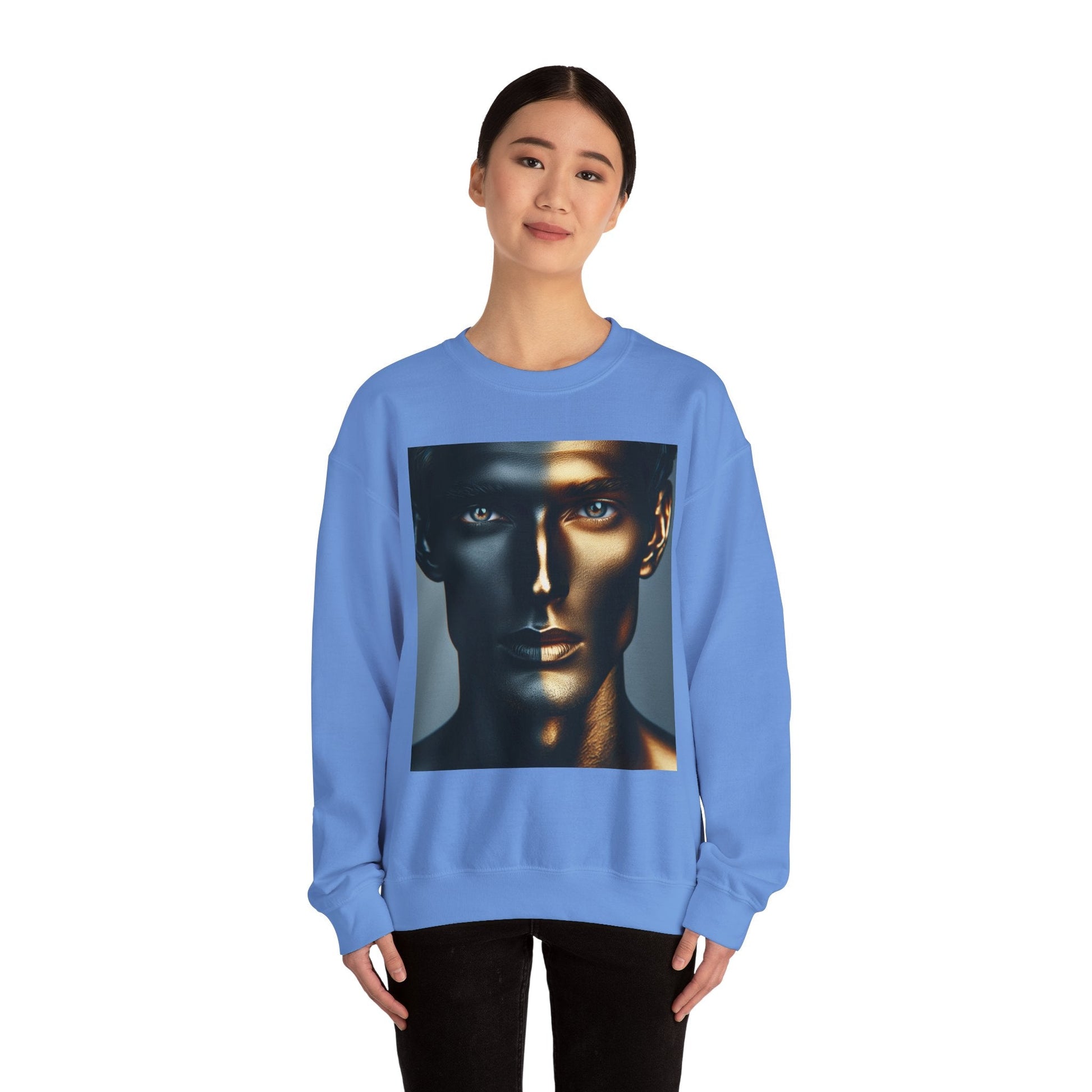 Stylish Gold Graphic Crewneck Sweatshirt, Unisex Sweater, Motivational Apparel, Cozy Gift, Trendy Fashion - Anz AI