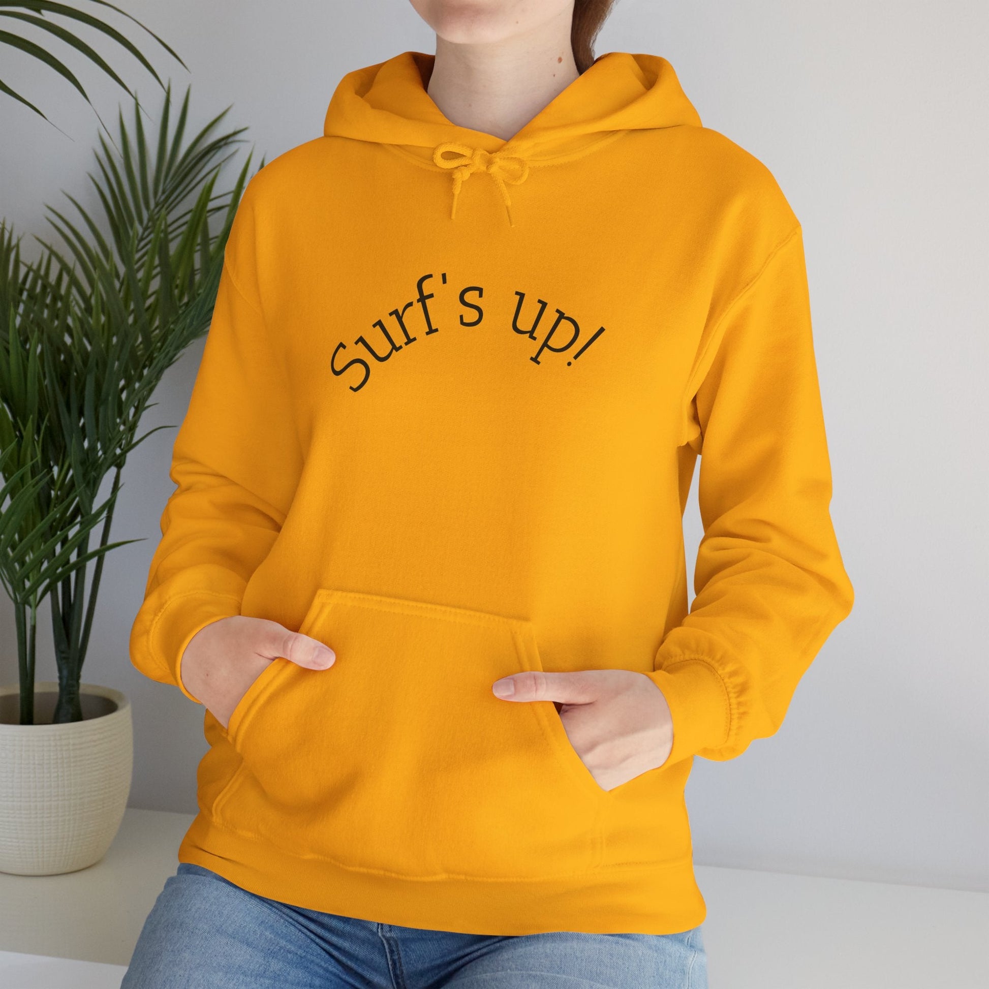 Surf's Up Unisex Hooded Sweatshirt - Ideal Beachwear, Summer Vibes, Surfing Essentials, Casual Lounge Wear, Gift for Surfers - Anz AI